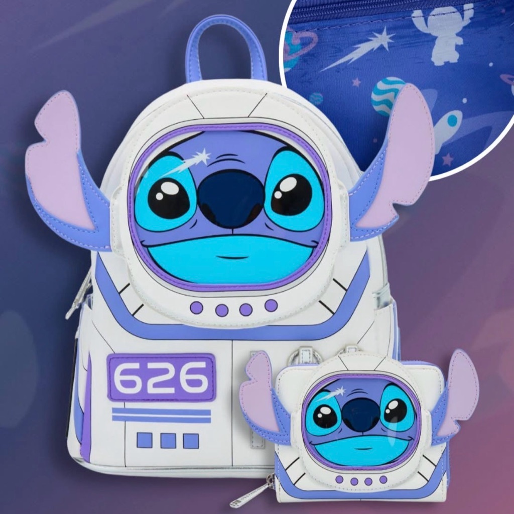 Loungefly Disney Lilo & Stitch Astronaut Stitch Mini Backpack And Wallet